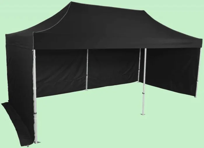 Nůžkový stan 3x6m černý hliníkový hexagon