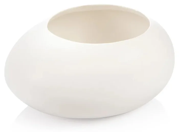 Obal na velký květináč FANCY HOME Stones, bílý