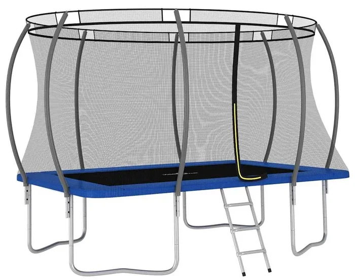 Obdélníková trampolína 150 kg s příslušenstvím, šedá
