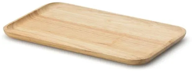 Obdélníkový podnos z gumovníku 22 cm