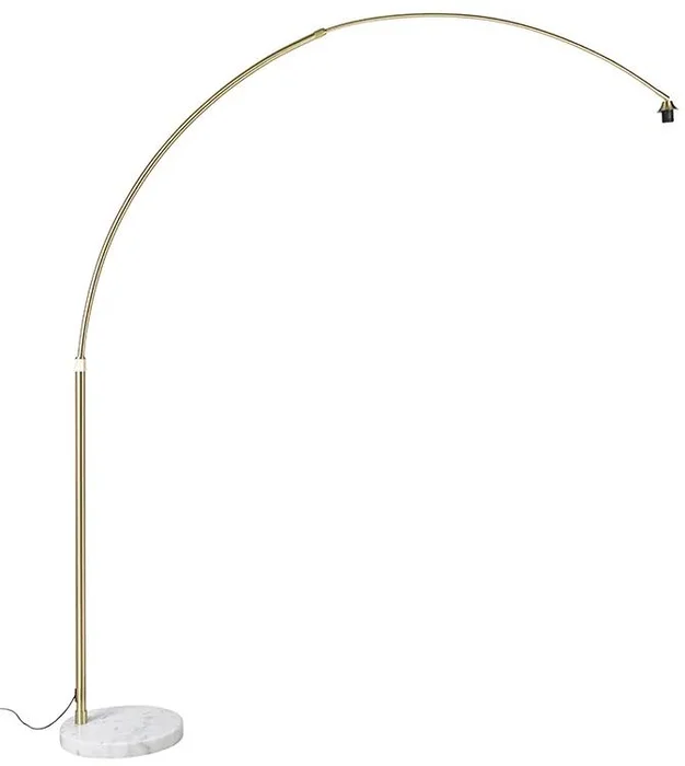 Oblouková mosazná lampa s bílým mramorem XXL