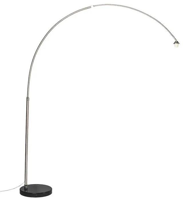 Oblouková ocelová lampa s mramorovým podstavcem XXL
