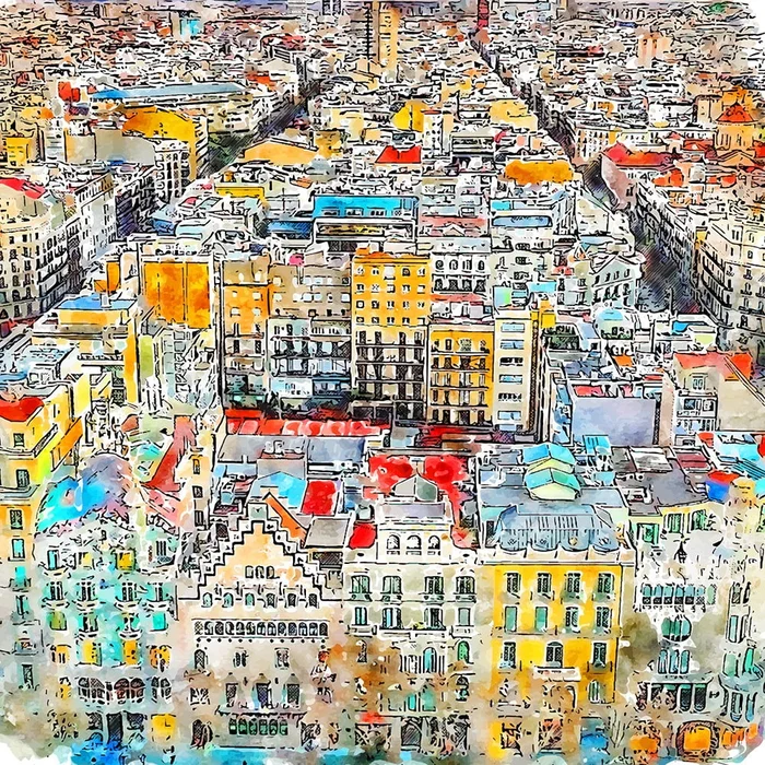 Obraz Barcelona 90x90 cm