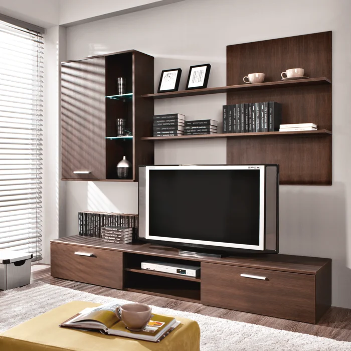 Obývací stěna QUATRO s LED osvětlením, wenge