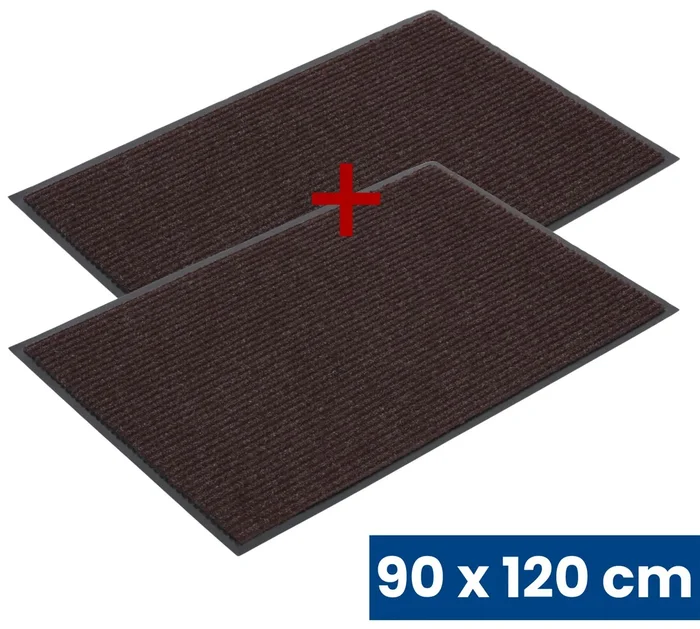 Odolná vstupní kobercová rohož s PVC, 90x120 cm, hnědá