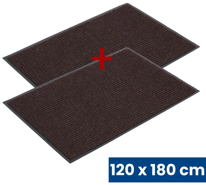 Odolná vstupní rohož s PVC, 120x180 cm, hnědá – 2+1 zdarma