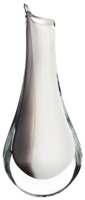 Opálová a kouřová skleněná váza ručně tvarovaná Artcristal, 32 cm