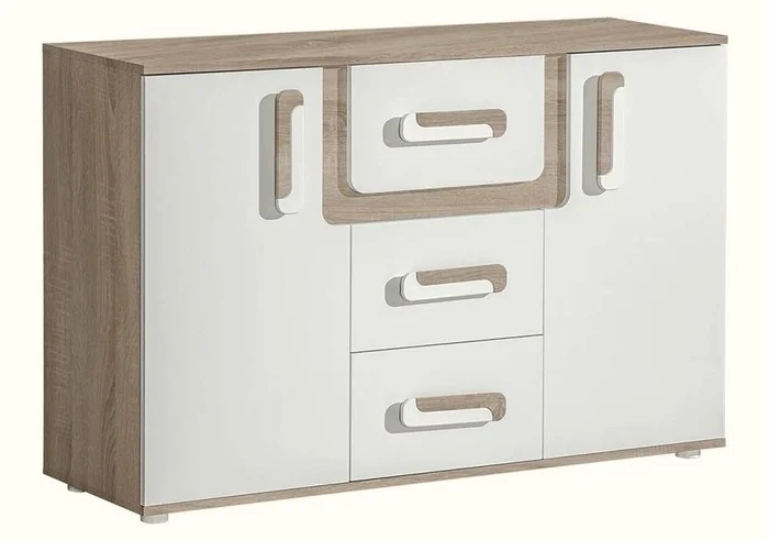 ORAKI 2D3S – Komoda dub jasný/bílá