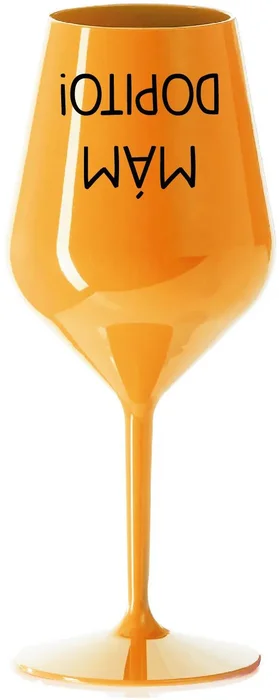 Oranžová nerozbitná sklenice na víno 470 ml