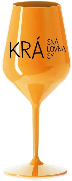 Oranžová nerozbitná sklenice na víno 470 ml