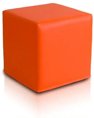 Oranžová sedací kostka z ekokůže TiaHome