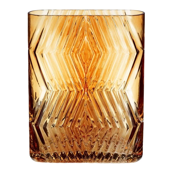 Oranžová skleněná váza Hübsch Deco 18 cm