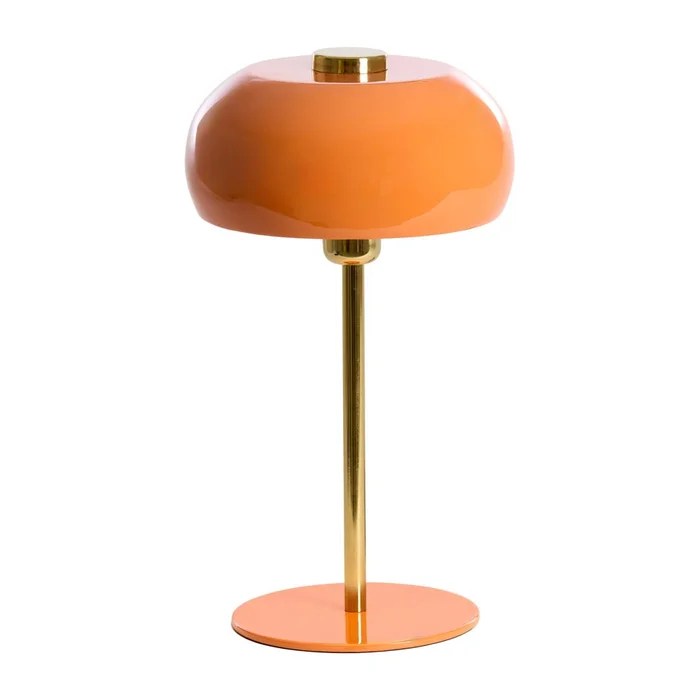 Oranžová stolní lampa Surin s kovovým stínidlem