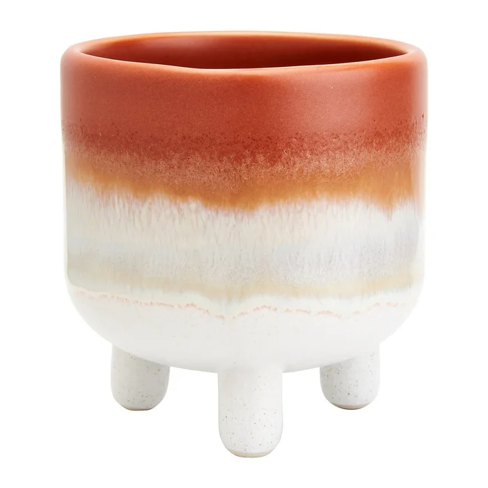Oranžovo-bílý květináč Sass & Belle Mojave 7,5 cm