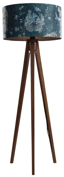 Ořechová stojací lampa s sametovým motivem ryby