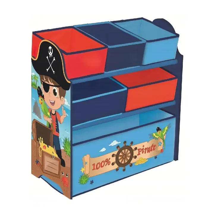 Organizér na hračky Pirát – 6 plátěných boxů