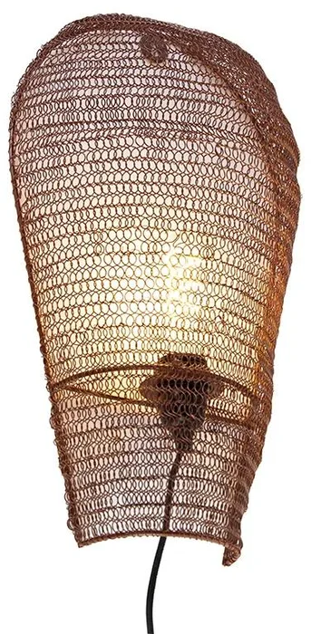 Orientální bronzová nástěnná lampa 45 cm