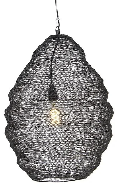 Orientální závěsné svítidlo Nidum 45 cm černé