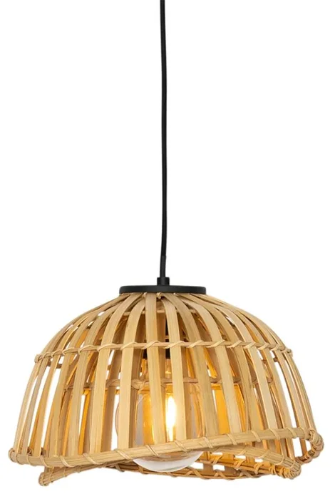Orientální závěsné svítidlo Pua s bambusovým dekorem 30 cm