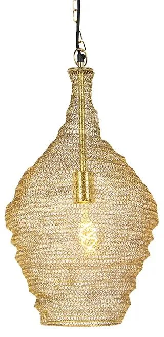 Orientální zlaté závěsné svítidlo Nidum 30 cm