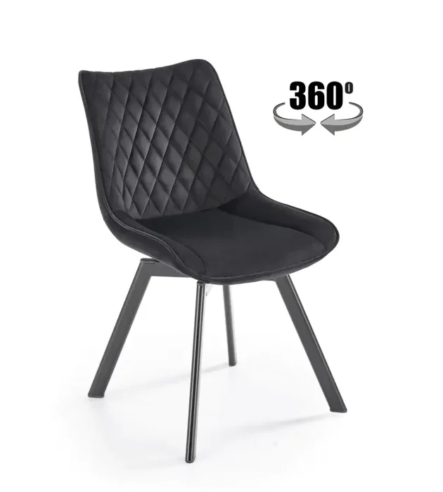 Otočná černá jídelní židle K520