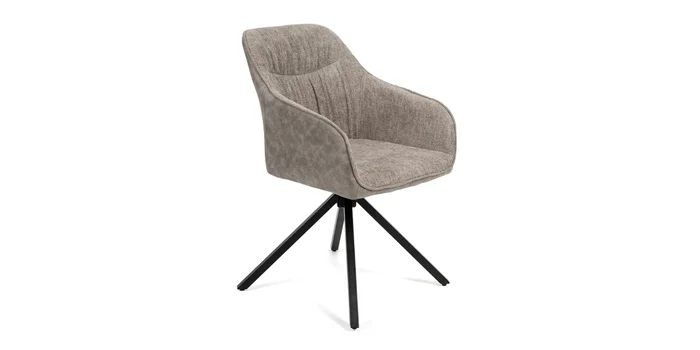 Otočná jídelní židle ROSBEL – šedá látka a kov