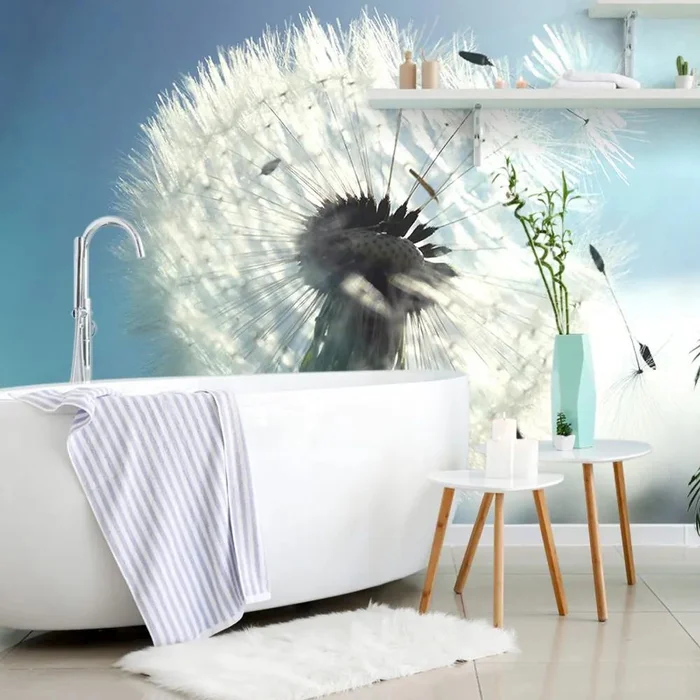 Pampelišková fototapeta s detailním motivem