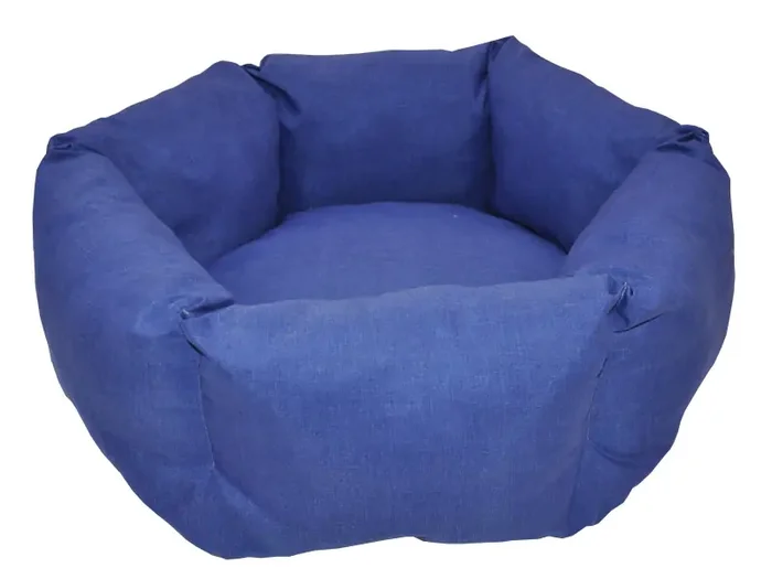 Pelíšek šestihran pro kočky a malá plemena, modrý melír