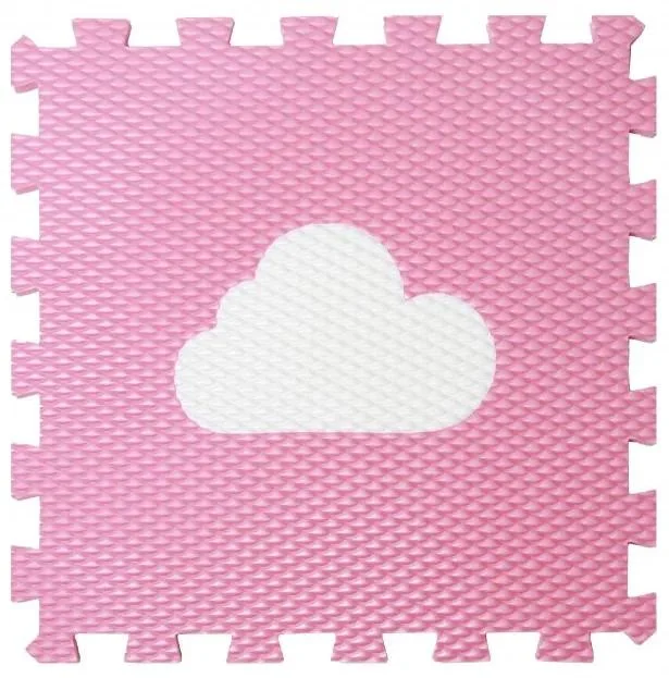 Pěnové puzzle Minideckfloor s mráčkem růžové 340x340 mm