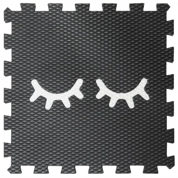 Pěnové puzzle Minideckfloor SPINKEJ Černé s bílým spinkej 340x340 mm