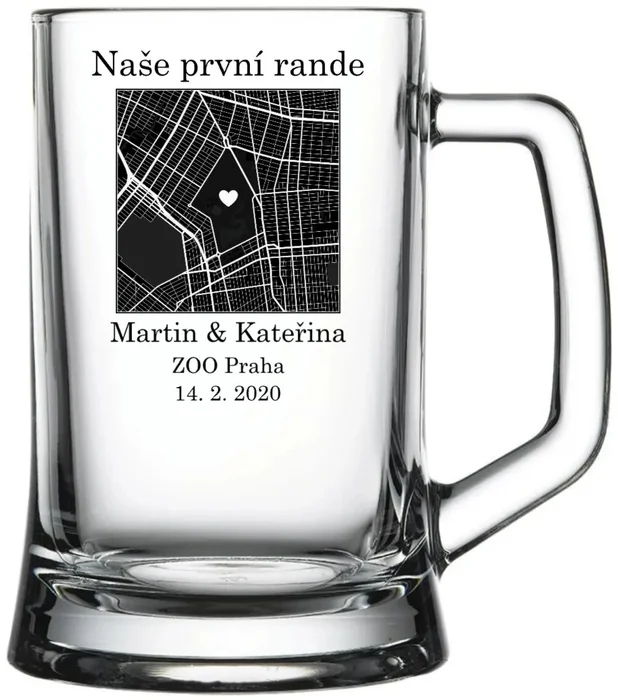 Personalizovaná sklenice na pivo Místečko lásky