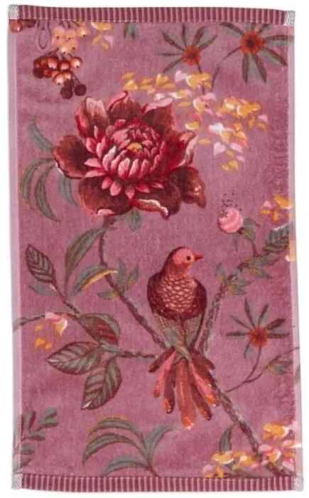 Pip Studio Bavlněný froté ručník Secret Garden mauve 30x50 cm