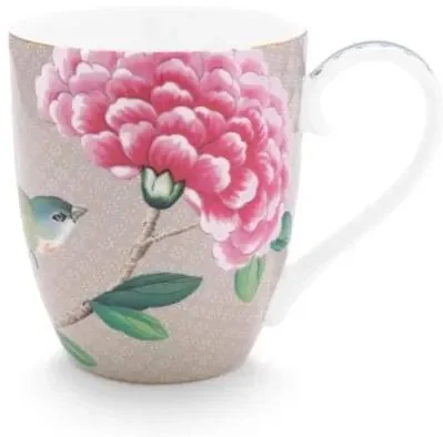 Pip Studio Blushing Birds XL hrnek 440 ml khaki