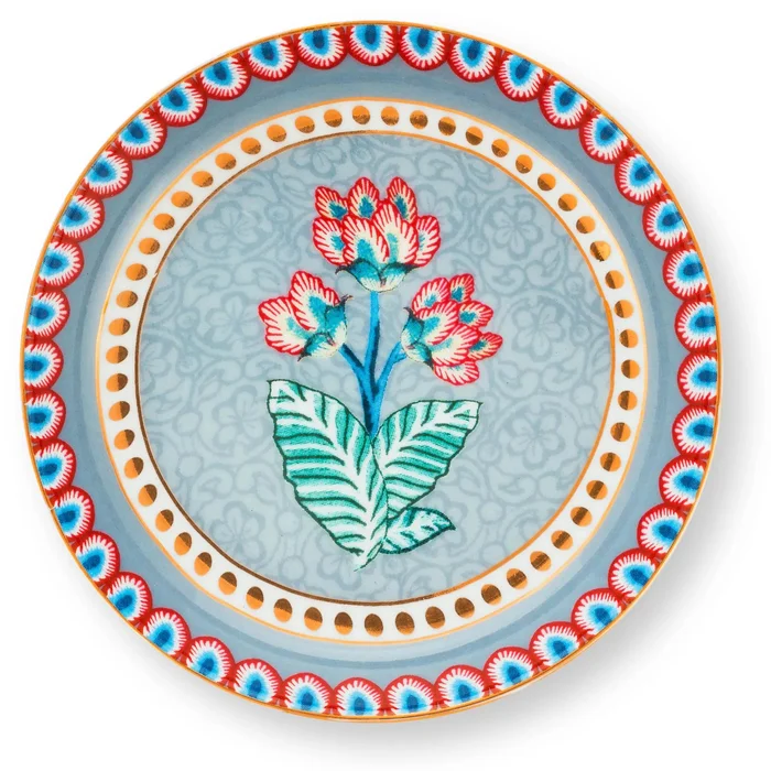 Pip Studio Flower Festival odkládací tácek na čajové sáčky, modrý