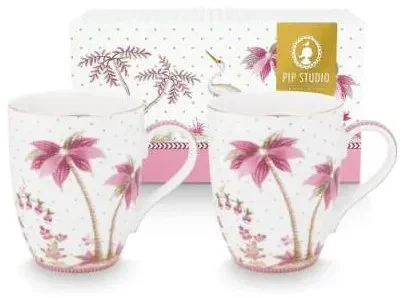 Pip Studio Jolie Dots Gold Růžové Hrníčky 2ks 350ml