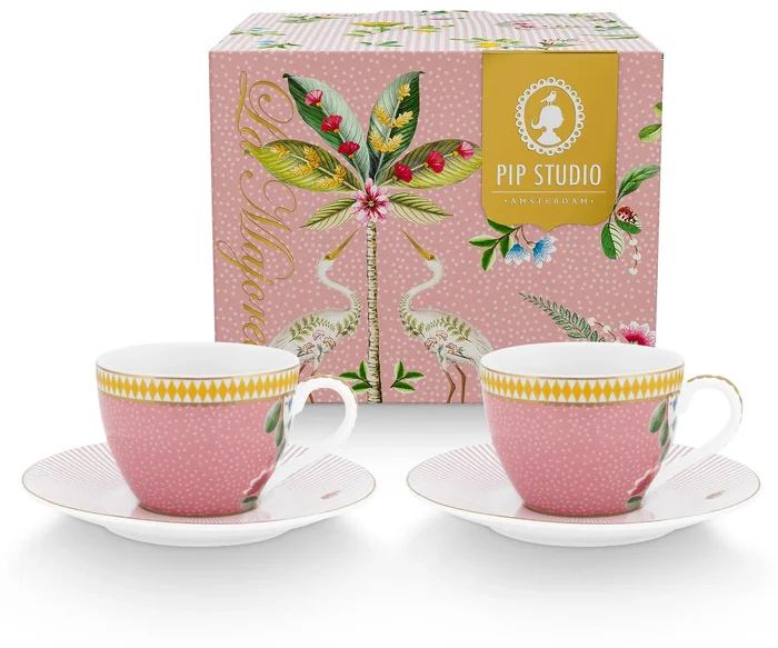 Pip Studio La Majorelle Espresso sada 2 ks s podšálky