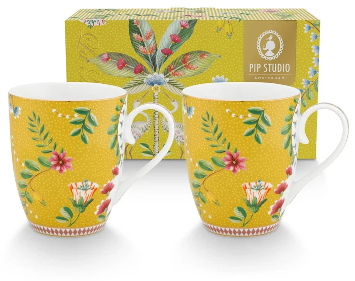 Pip Studio La Majorelle Sada 2 Hrnků 350ml Žlutá