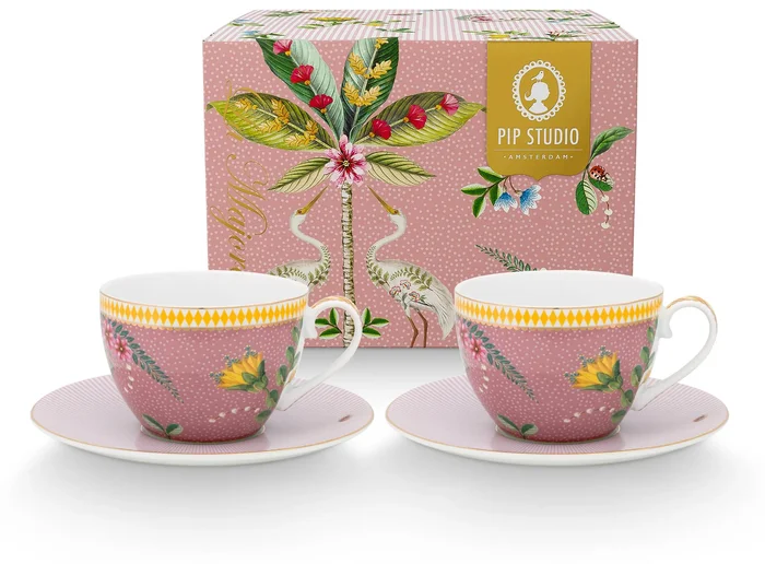 Pip Studio La Majorelle Set 2 Šálků s Podšálky 270ml Růžová