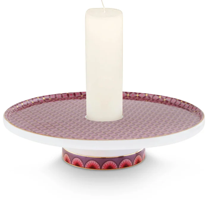 Pip Studio Porcelánový svícen Cross Stitch 14 cm