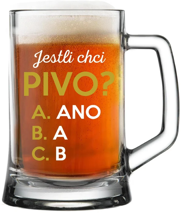 Pivní sklenice 0,5 l s vtipným nápisem