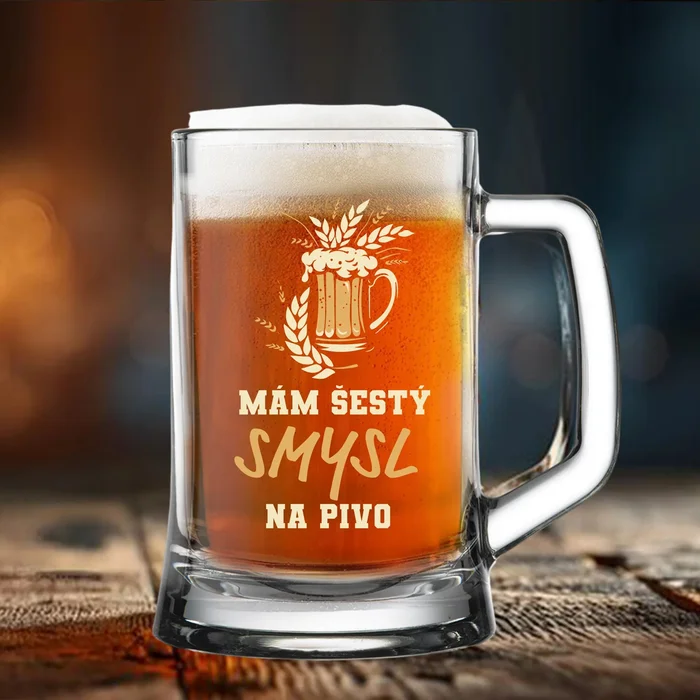 Pivní sklenice Šestý smysl na pivo, 0,5 l