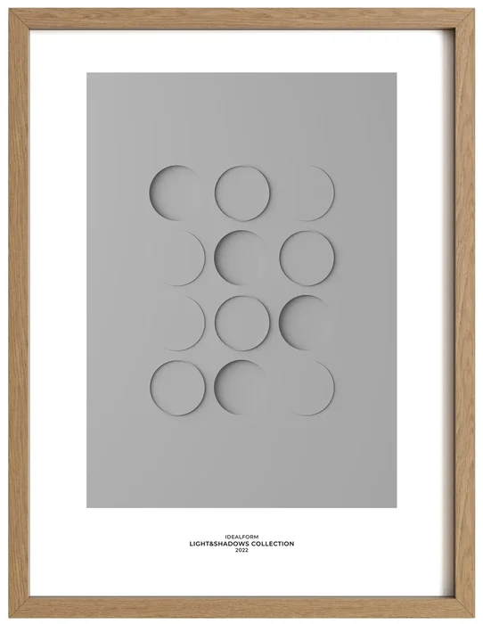 Plakát Idealform č. 4 Stínové tvary - Stříbřitě šedý, 300x400 mm