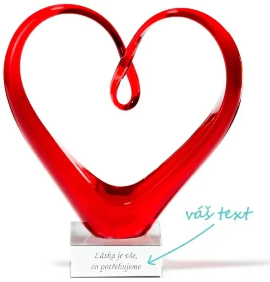 Plastiková dekorace Leonardo HEART ve tvaru červeného srdce