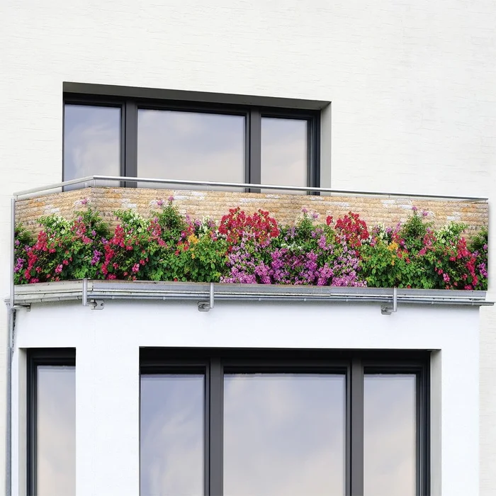 Plastová balkonová zástěna Flowers 500x85 cm
