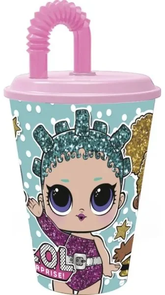 Plastový kelímek s brčkem 430 ml