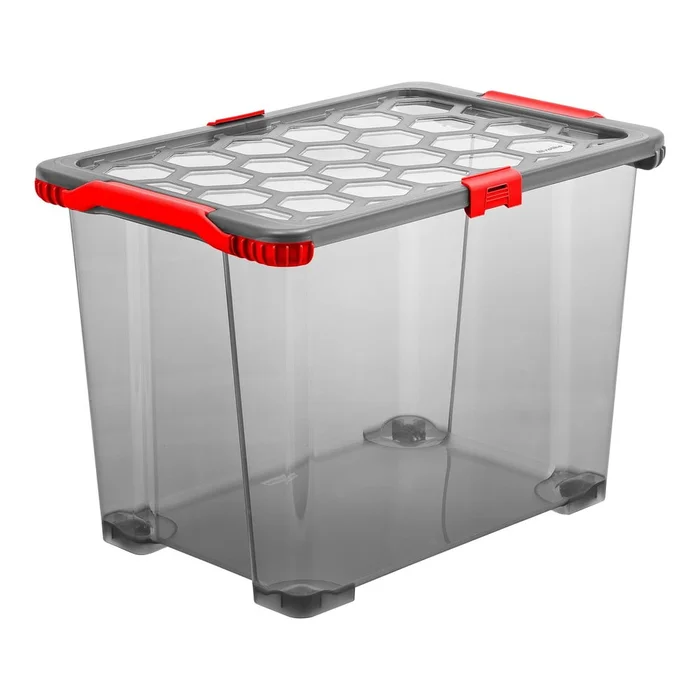 Plastový úložný box Evo s víkem a kolečky