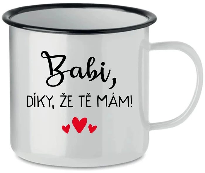 Plecháček s motivem 'BABI, DÍKY, ŽE TĚ MÁM!' 350 ml