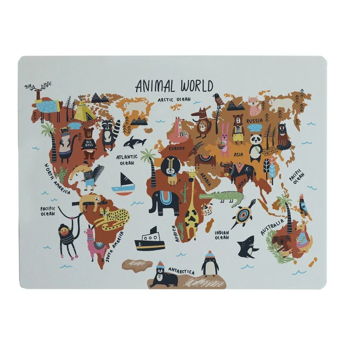Podložka na stůl Animals Worldmap 55x35 cm