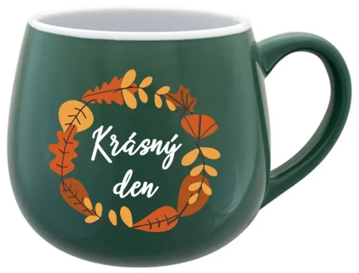 Podzimní zelený keramický hrnek 300 ml