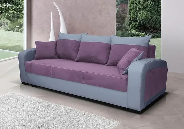 Pohovka Zara II – fialová a EKO šedá